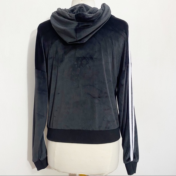 NO BOUNDARIES hooded velour rib trim “good vibes” sweatshirt top M jr. - Picture 4 of 7